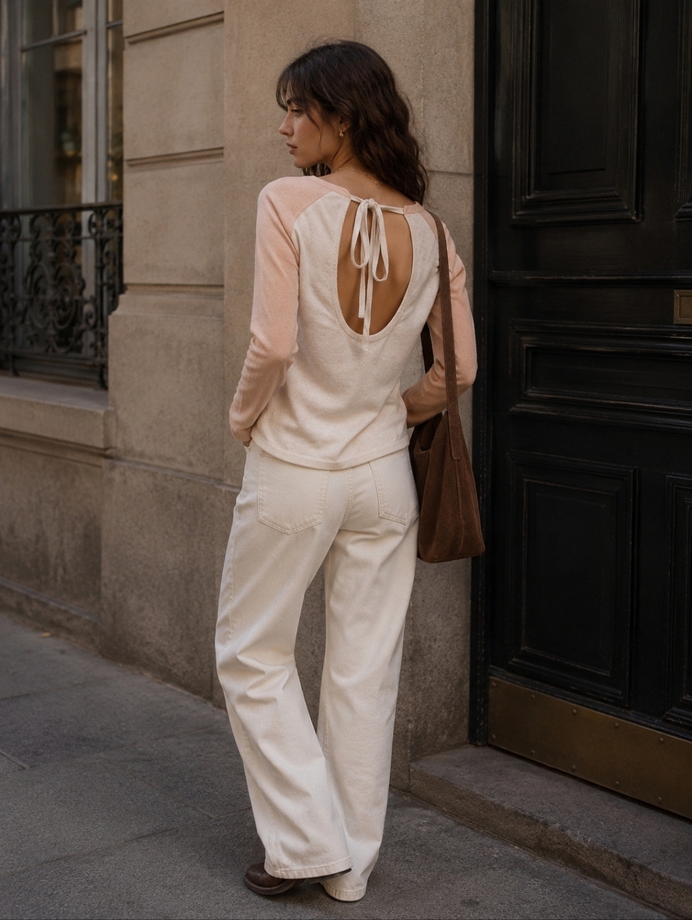 Babaton Aritzia silk/cashmere open back knit XXS